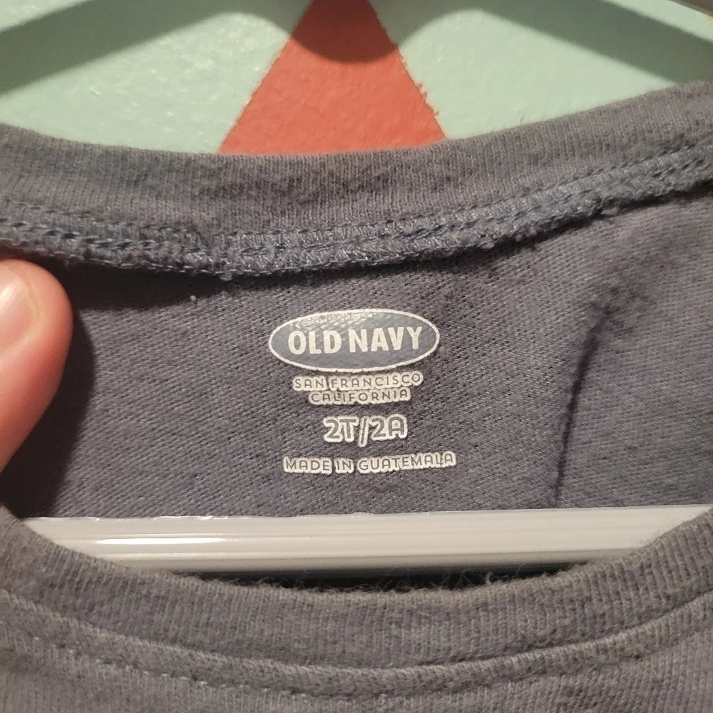 Old Navy Girl's Gray & Golden Lettering Heart Dad Tank Top Size 2T